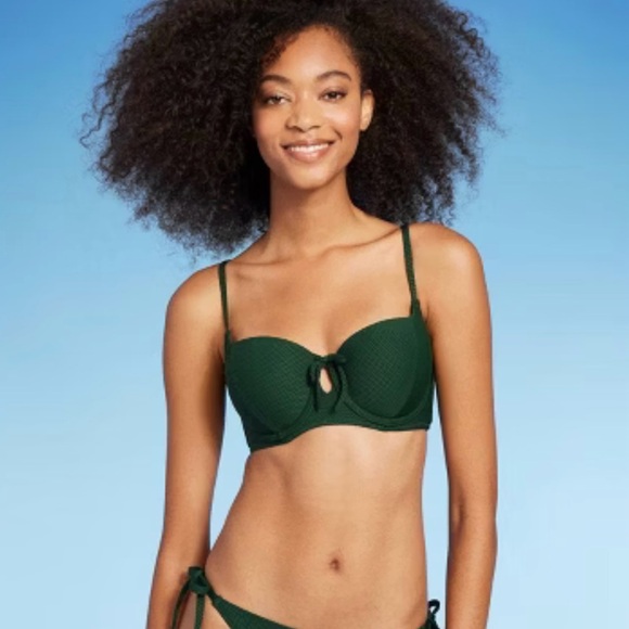 ☀️💚Women's Green Underwire Bikini Top - Picture 9 of 10